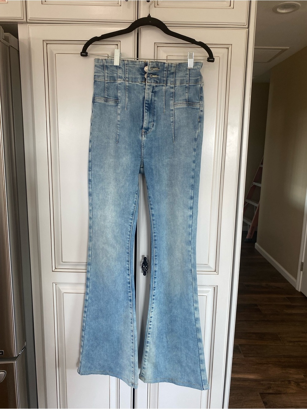 We The Free Light Blue High-Rise Flare Jeans